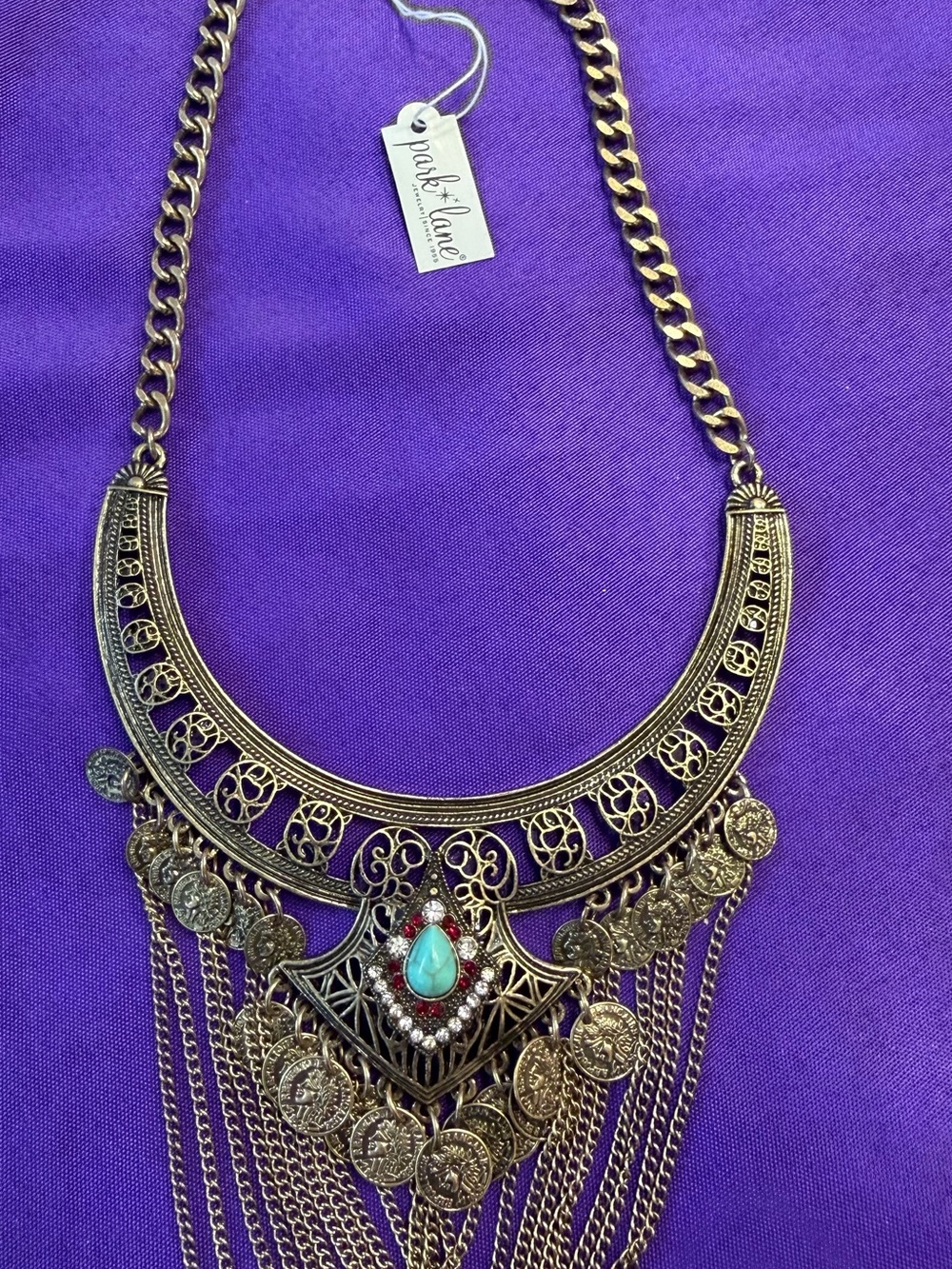 Park Lane Pharaoh Necklace NWT Retired Coin Bib Statement Necklace $53